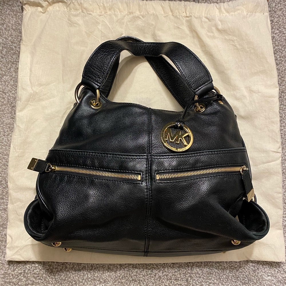 Large Layton Black Leather Hobo Bag